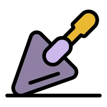Trowel icon color outline vector Stock Illustration