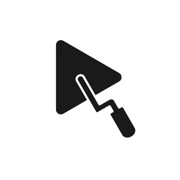 Trowel icon. Flat design. Work tool Stock Illustration