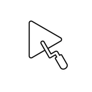 Trowel icon. Flat line design. Work tool Stock Illustration