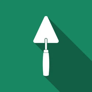 Trowel icon isolated with long shadow. Flat design. Vector Illustration Stock Illustration
