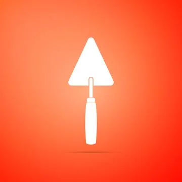 Trowel icon isolated on orange background. Flat design. Vector Illustration Stock Illustration