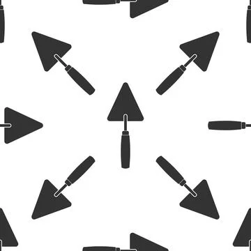Trowel icon seamless pattern on white background. Flat design. Vector Stock Illustration