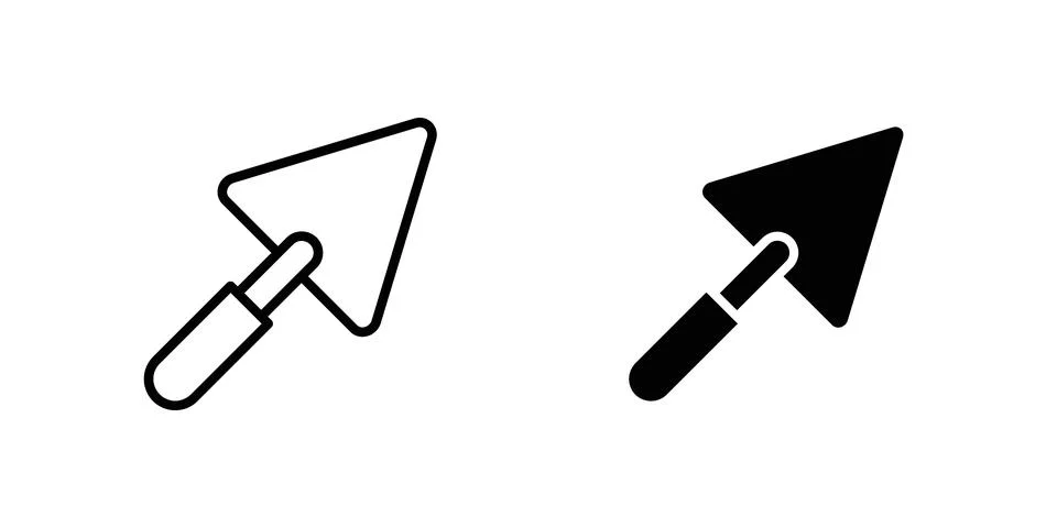Trowel icon vector concepts, line and silhouette style Stock Illustration
