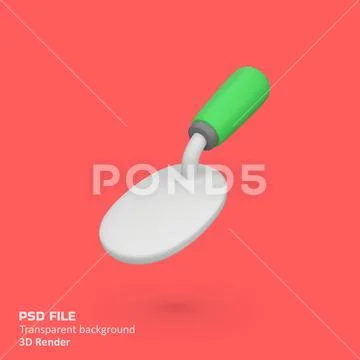 Trowel isolated 3d render icon illustration PSD Template