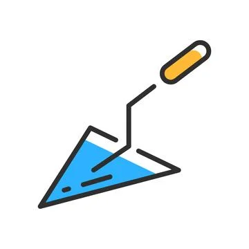 Trowel line icon. Build object. Vector illustration concept Illustration