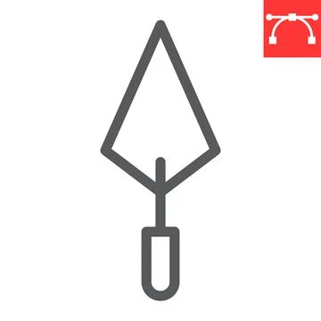 Trowel line icon Stock Illustration