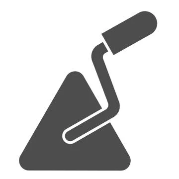 Trowel or spatula solid icon. Worker man handle tool for building symbol, glyph Illustration