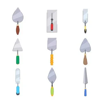 Trowel set cartoon vector illustration Stock Illustration