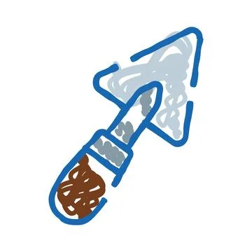Trowel tool doodle drawing for construction and masonry Stock Illustration