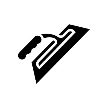 Trowel tool glyph icon vector illustration Stock Illustration