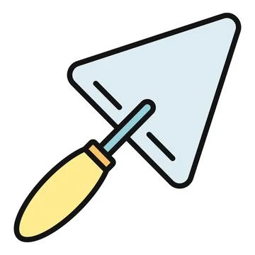 Trowel tool icon for construction and masonry work Stock Illustration