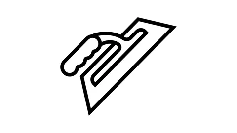 Trowel tool line icon animation Stock Footage 224394357
