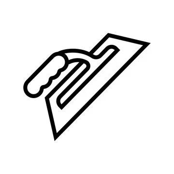 Trowel tool line icon vector illustration Stock Illustration