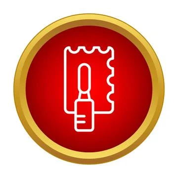 Trowel tool outline icon in red circle 스톡 일러스트
