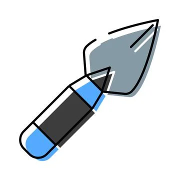 Trowel tool representing construction, archaeology, and gardening Stock Illustration