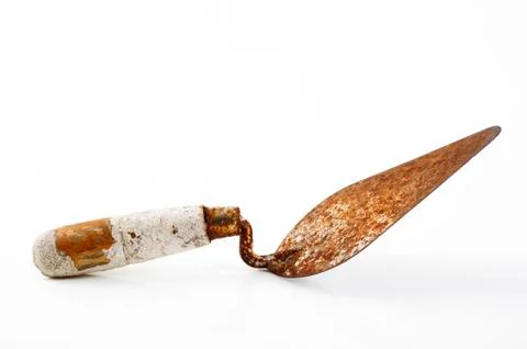 Trowel on white Stock Photos