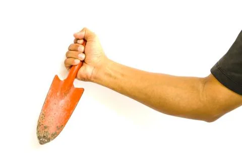 Trowels in hand Stock Photos