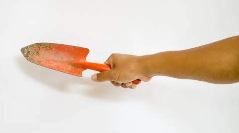 Trowels in hand Stock Photos