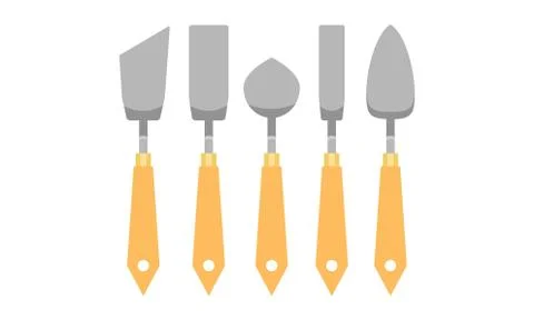 Trowels with Handle as Archeologic Tools Vector Set Illustration