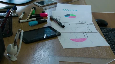 Trowing Folder on Workdesk Stock Footage 68144071