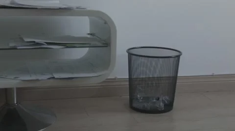 Trowing Papers in Trash Stock Footage 67321292