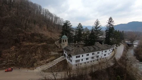 Troyan monastery looks from high Stock Footage 105310952