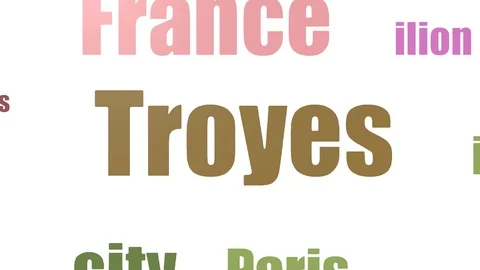 Troyes Tag Cloud Animated Isolated On White Stock Footage 103662952