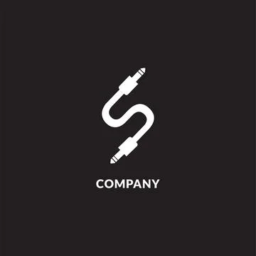 TRS Cable, Jack Audio Logo Concept, Letter S Alapbetic Logo Design Template.. Illustrazione stock