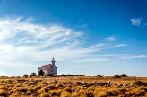 Trstenik lighthouse Stock-Fotos
