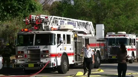 Truck 29 &amp; Engine 31 Stock Footage 930561