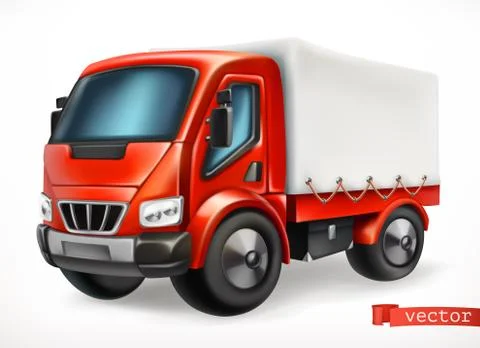 Truck 3d vector icon Stock Illustration