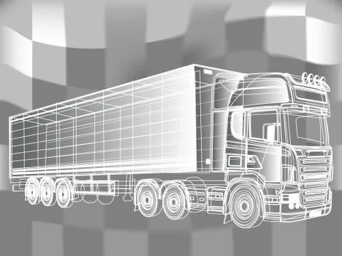 Truck abstract lines vector design concept Stock-Illustration