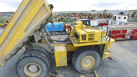 Truck and panorama of the copper pit Stock Footage 73868889