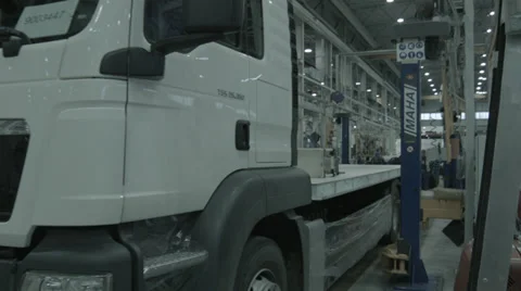 Truck Assembly. Movement Stock Footage 33444424
