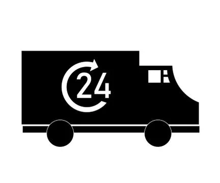 Truck in the background. Symbol. Vector Stock Illustration