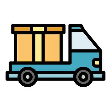 Truck box relocation icon color outline vector Illustrazione stock