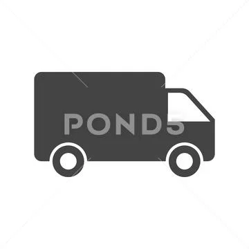 Truck, car vector illustration. Fast delivery service shipping icon. Simple f Stock Illustration