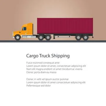 Truck with Cargo Container 스톡 일러스트