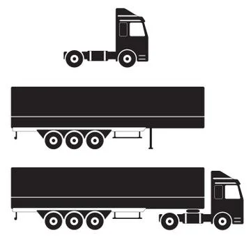 Truck with cargo container. Vector Illustration. Stock Illustration