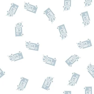 Truck cargo delivering glyph vector seamless pattern Stock Illustration