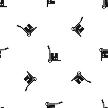 Truck with cargo pattern seamless black Stock Illustration