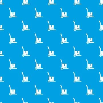 Truck with cargo pattern seamless blue Illustrazione stock