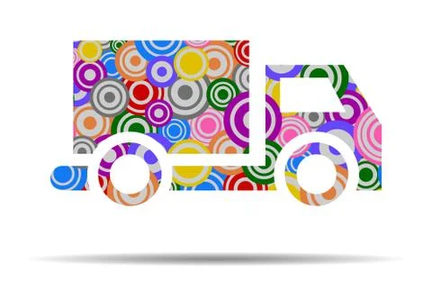 Truck circles icon vector イラスト素材