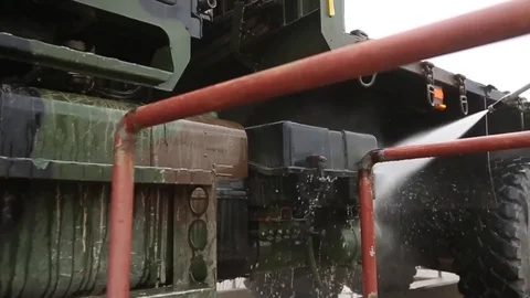 Truck cleaning Stock Footage 104246197