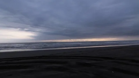 Truck on coastline Stock Footage