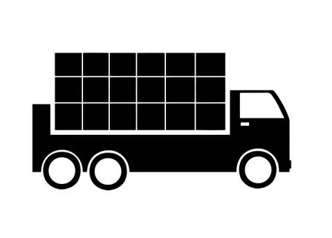 Truck with commodities vector Illustrazione stock