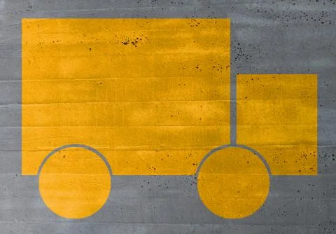 Truck concept on cement texture background Stock Illustration