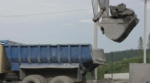 Truck at a construction site Stock Footage 56568382