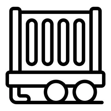 Truck container icon outline vector. Fork lifting 스톡 일러스트