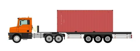 Truck with container. Stock Illustration